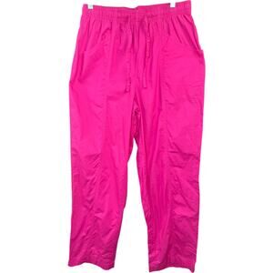 Woman Within 16W Pink Pants 100% Cotton Drawstring Elastic Waist Pockets‎